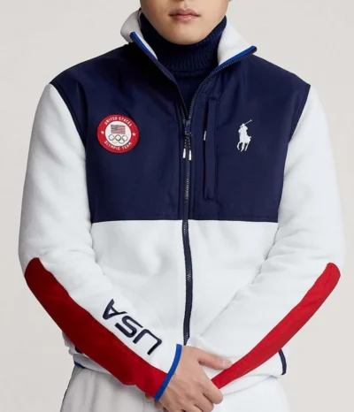 Team USA 2022 Olympics Closing Ceremony Navy & White Jacket