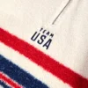 USA Olympic Cream Quarter-Zip Sherpa Fleece Top