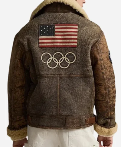 Usher Signature 2026 Olympics Shearling Leather Jacket