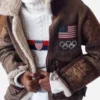 Usher Signature 2026 Olympics Shearling Leather Jacket