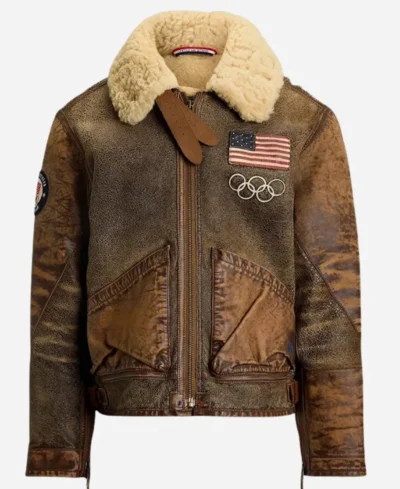 Usher Signature 2026 Olympics Shearling Leather Jacket