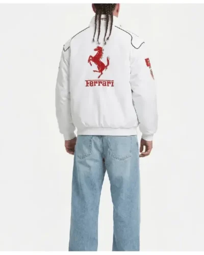 2026 Ferrari F1 Vintage White Racing Jacket