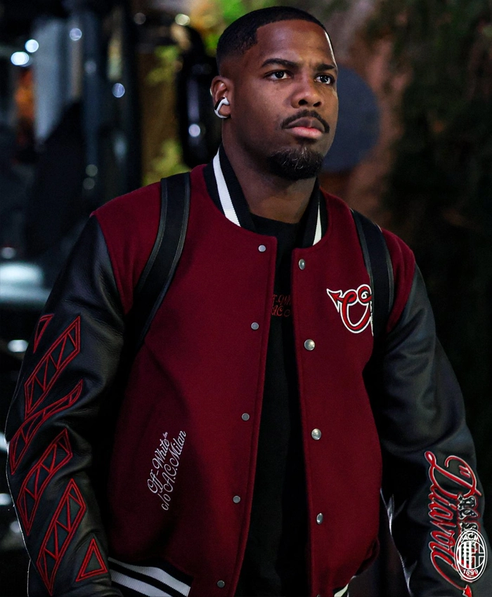AC Milan x OFF-WHITE Bordeaux Varsity Jacket