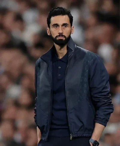 Alvaro Arbeloa Sporty Leather Mix Track Jacket