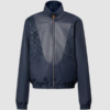 Alvaro Arbeloa Sporty Leather Mix Track Jacket