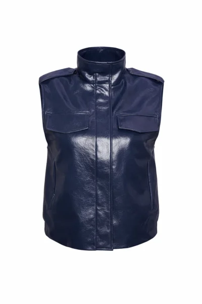 Andrea Bazarte WWE Elimination Chamber Blue Leather Vest