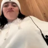 Billie Eilish Premium Hanging Blohsh White Hoodie