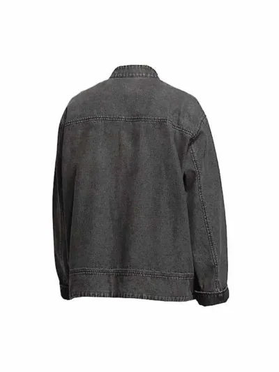 Chinese New Year 2026 Dark Gray Denim Jacket