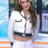 Eileen Gu White Tweed Cropped Jacket