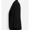 Hannah Waddingham Draped Off-Shoulder Black Blazer