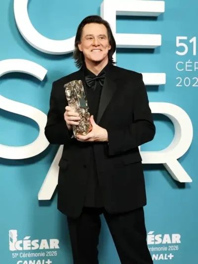 César Awards 2026 Jim Carrey Black Suit