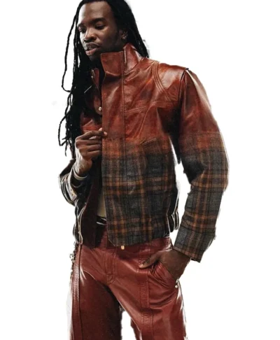Lancey Foux Ferrari Wool Flannel Leather Jacket