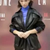 Matilda De Angelis La Lezione Black Leather Jacket