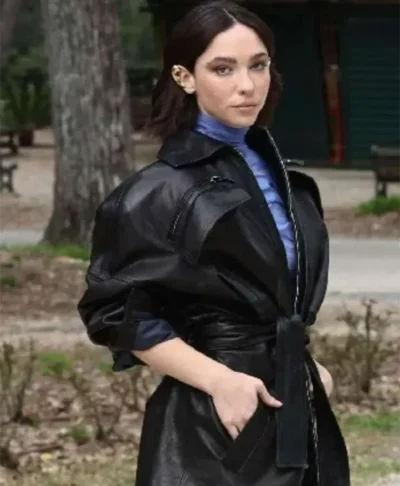 Matilda De Angelis La Lezione Black Leather Jacket