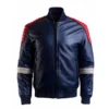 Men’s Blue Slim Fit Motorcycle Leather Jacket