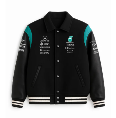 Mercedes-AMG Petronas Black & Teal Varsity Jacket