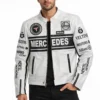 Mercedes-Benz White Genuine Cowhide Leather Jacket