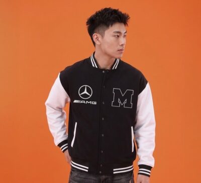 Mercedes Classic Oversized Varsity Jacket