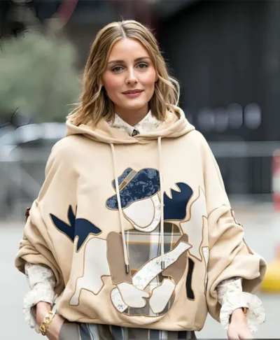Milan FW Olivia Palermo Beige Casual Hoodie
