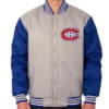 NHL Montreal Canadiens Gray/Royal Poly-Twill Jacket