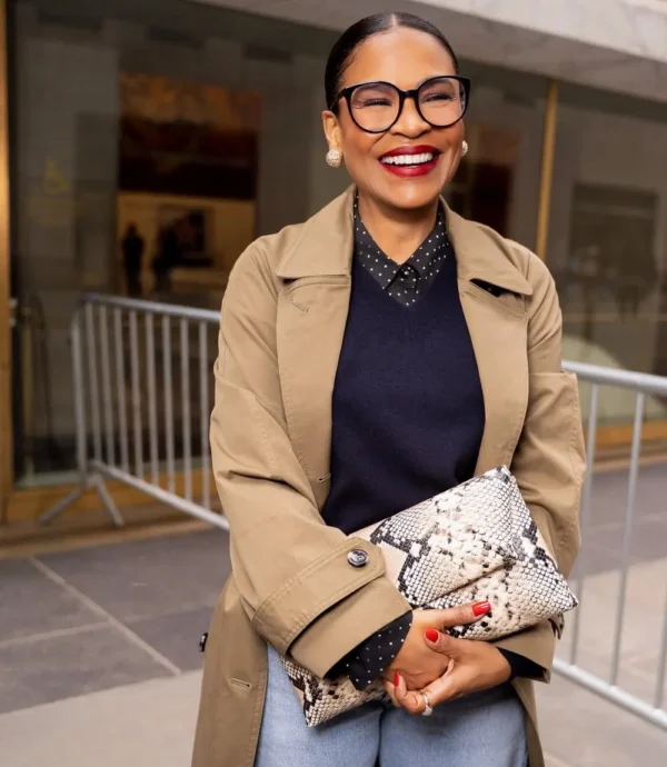 Nia Long Red Carpet Beige Trench Coat