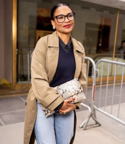 Nia Long Red Carpet Beige Trench Coat