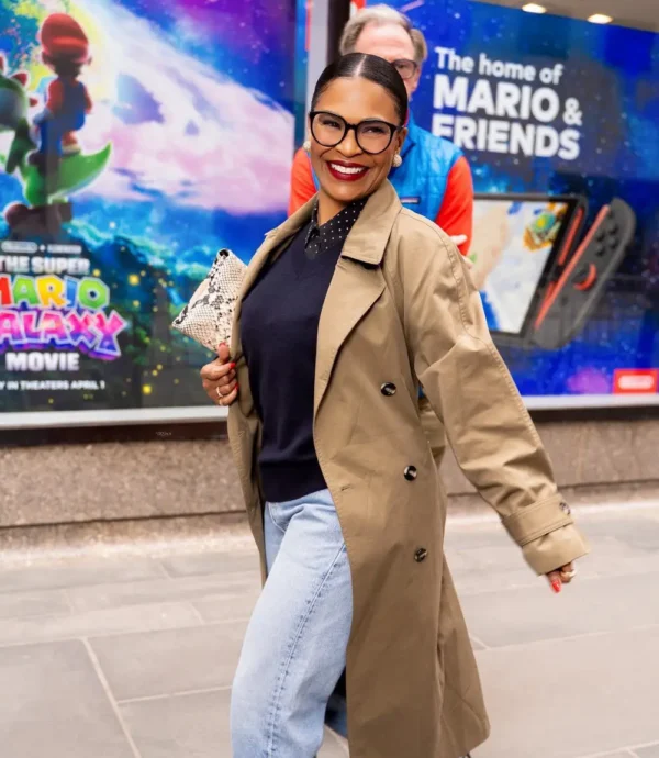 Nia Long Red Carpet Beige Trench Coat