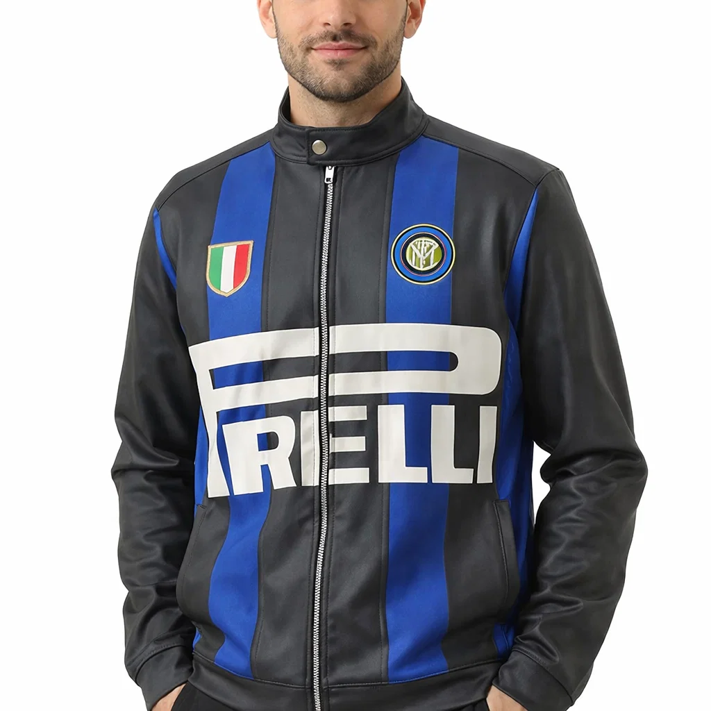 Plateau x Inter Milan Leather Jacket