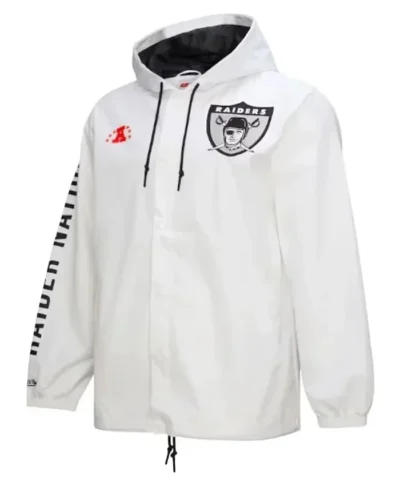 Raiders Team Coaches White Full-Snap Hoodie