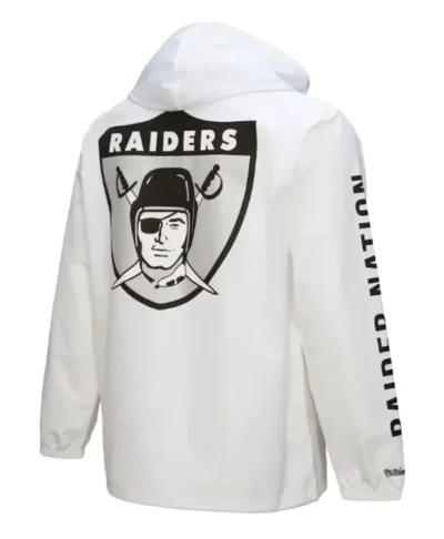 Raiders Team Coaches White Full-Snap Hoodie