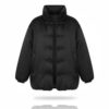 Rita Ora Black Satin Puffer Jacket