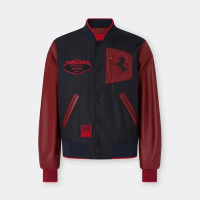 Scuderia Ferrari Q-Cycle Nylon & Leather Bomber ferrari