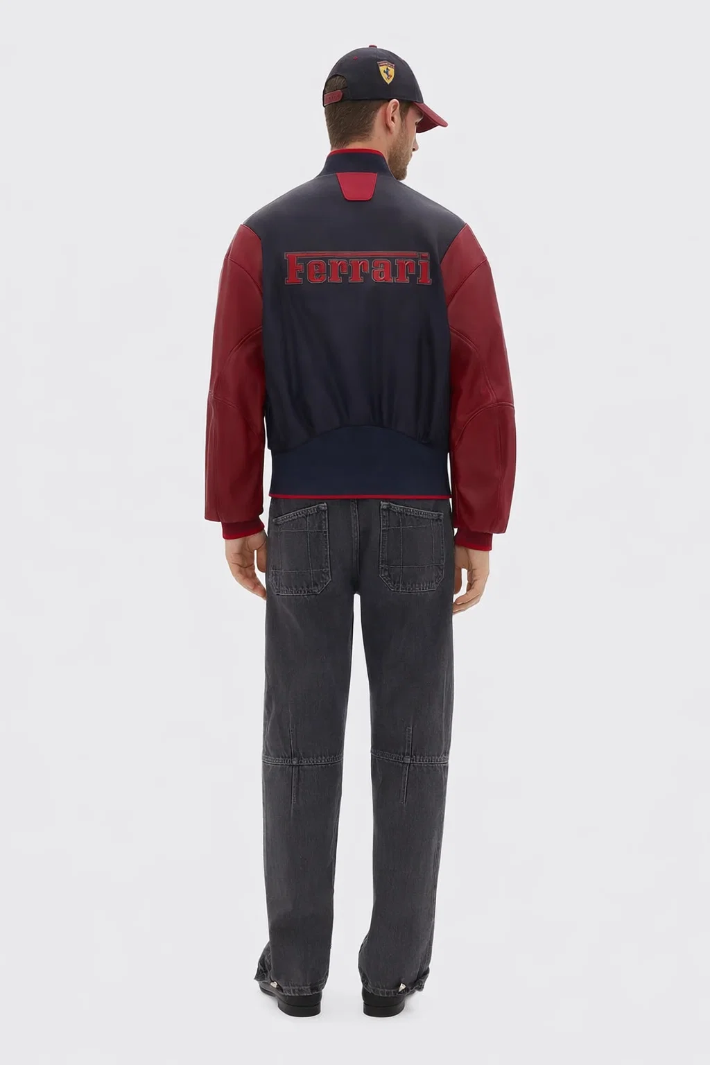 Scuderia Ferrari Q-Cycle Nylon & Leather Bomber