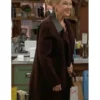Sharon Newman The Young and the Restless Brown Coat With Leather Collar