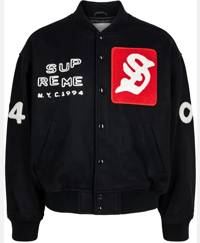 Supreme Tourist Black Varsity Jacket