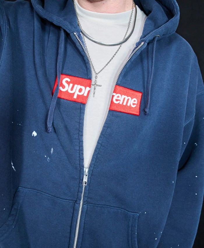 Supreme x MM6 Maison Margiela Blue Hoodie