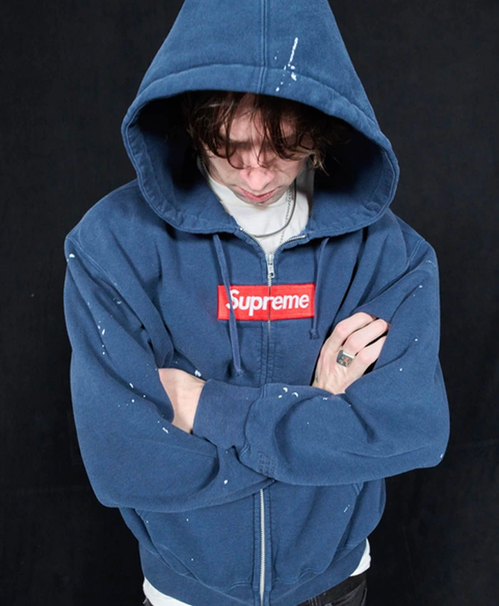 Supreme x MM6 Maison Margiela Blue Hoodie