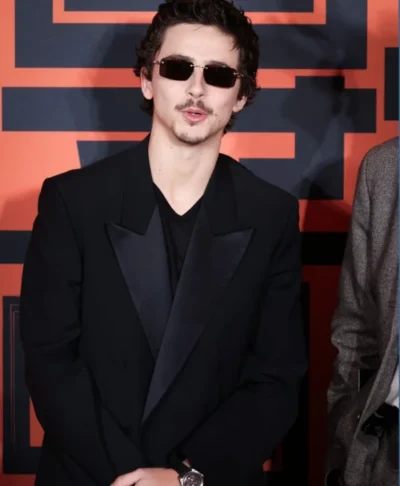 Timothée Chalamet Marty Supreme Black Statement Coat