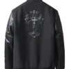 buy Chrome Cross Black Letterman Jacket