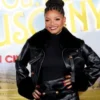 buy Halle Bailey Fur Trimmed Leather Jacket