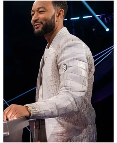 buy John Legend The Voice 2026 Crocodile Leather Jacket