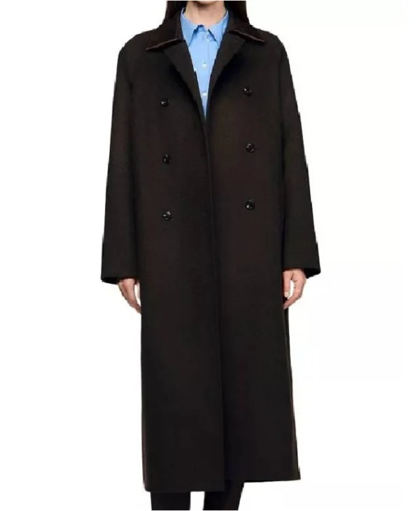 buy Sharon Newman The Young and the Restless Brown Coat With Leather Collar