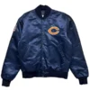 90s Chicago Bears Navy Satin Throwback Jacket
