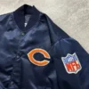 90s Chicago Bears Navy Satin Throwback Jacket