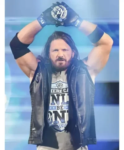AJ Styles Black Leather Vest Royal Rumble 2026 Edition