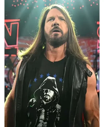 AJ Styles Black Leather Vest Royal Rumble 2026 Edition
