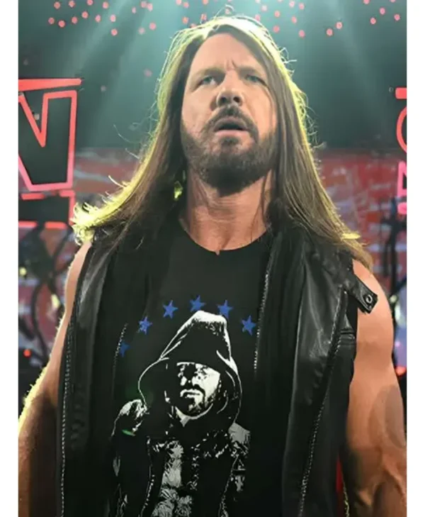 AJ Styles Black Leather Vest Royal Rumble 2026 Edition