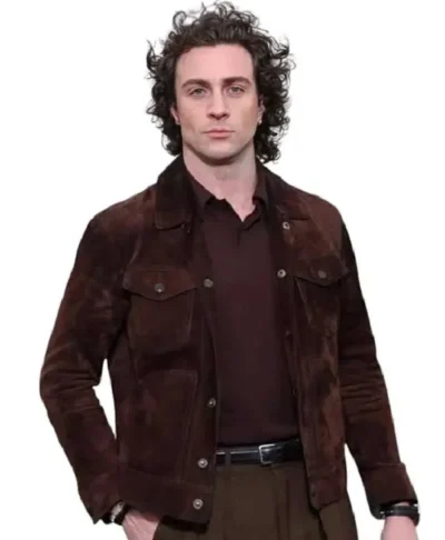 Aaron Taylor Johnson Fuze 2026 Suede Leather Jacket Classic Fit
