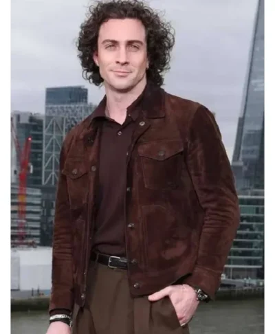 Aaron Taylor Johnson Fuze 2026 Suede Leather Jacket Classic Fit
