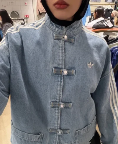 Adidas blue denim jacket